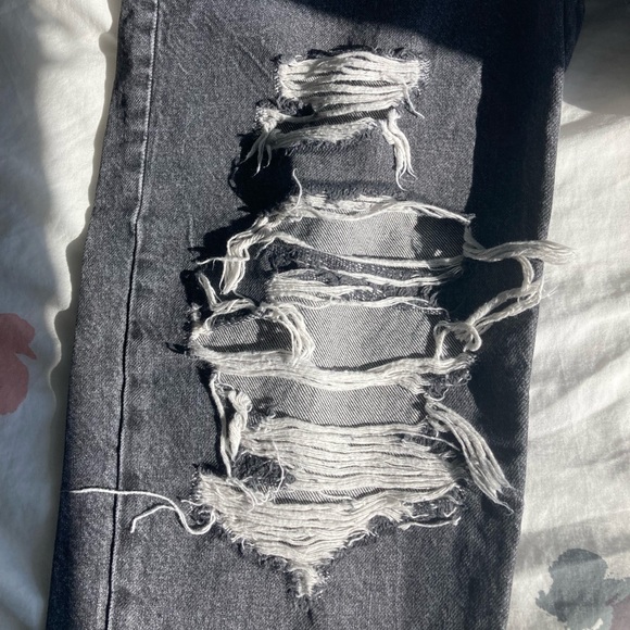 ZARA Black High Waist Ripped Skinny Jeans - Picture 7 of 14